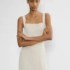90er-Jahre-Midi-Kleid aus Satin mit Schlitz