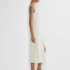 90er-Jahre-Midi-Kleid aus Satin mit Schlitz