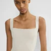 90er-Jahre-Midi-Kleid aus Satin mit Schlitz