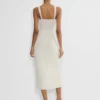 90er-Jahre-Midi-Kleid aus Satin mit Schlitz