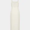 90er-Jahre-Midi-Kleid aus Satin mit Schlitz
