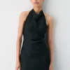 Audience Satin-Halterkleid