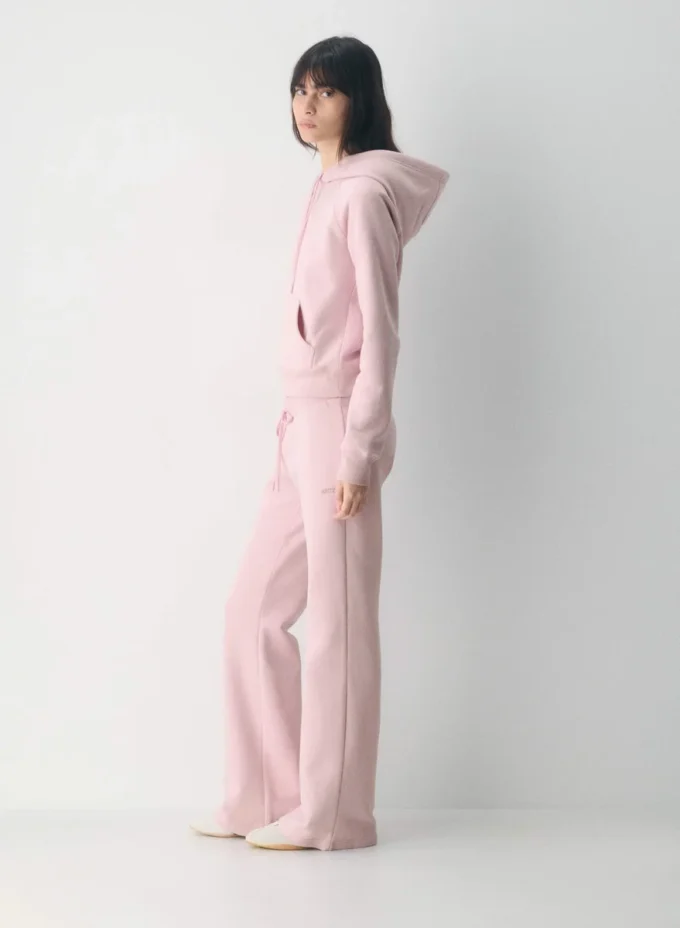 Bequeme Sweatfleece-Hose mit weitem Bein Bequeme Sweatfleece-Hose mit weitem Bein