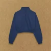 Bequemer Sweatfleece-Boyfriend-Crop mit 1/2-Reißverschluss