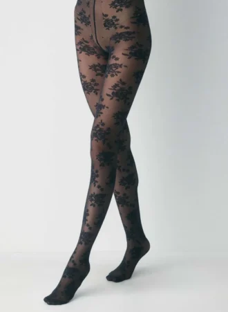 Blumen-Spitzenstrumpfhose