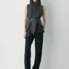 Brushed Cashmere Relaxed Turtleneck Tank