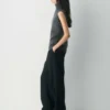 Brushed Cashmere Relaxed Turtleneck Tank