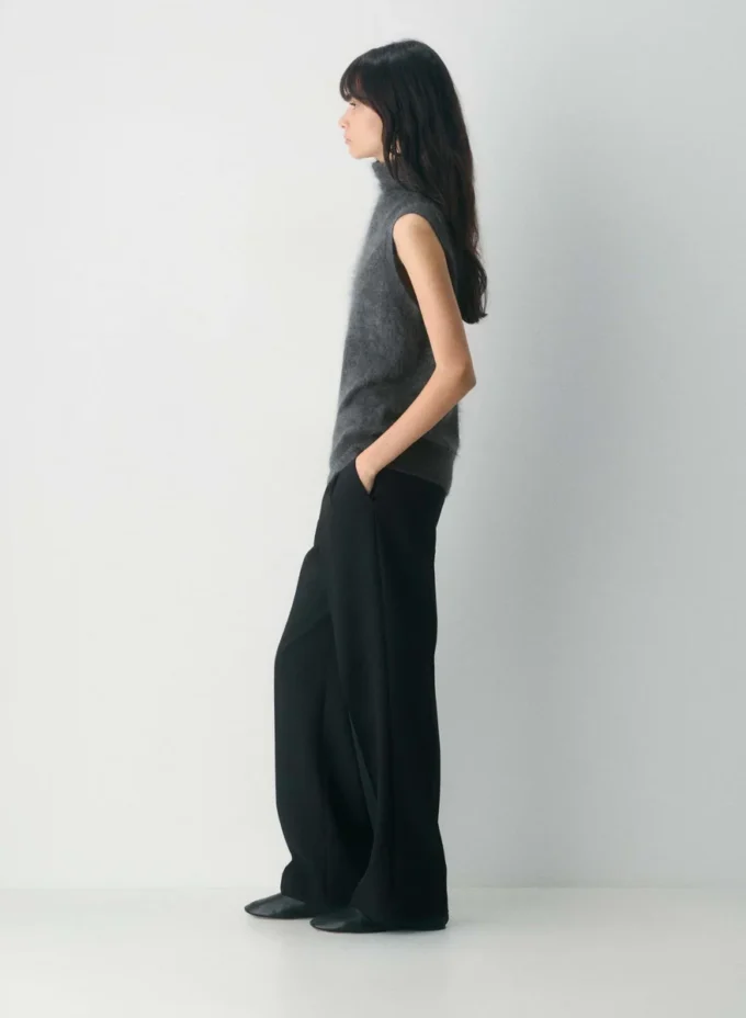Brushed Cashmere Relaxed Turtleneck Tank