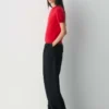 Brushed Cashmere Shortsleeve Crew Sweater