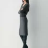Brushed Cashmere Shrunken V-neck Sweater