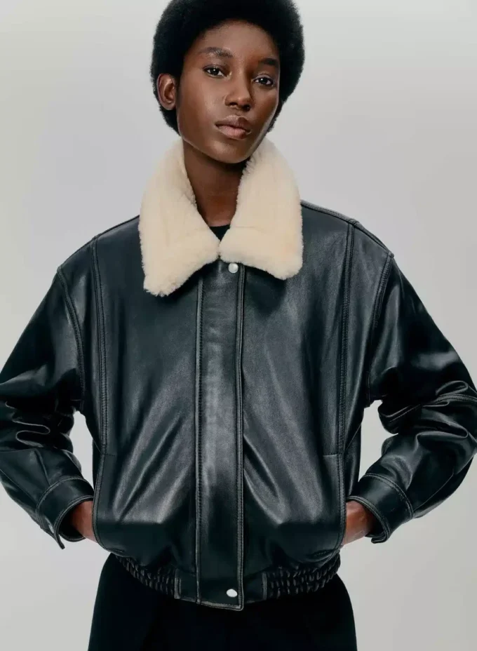 Calle Leder-Fliegerjacke Calle Leder-Fliegerjacke