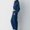 Cozy Sweatfleece Boyfriend Mock Crop Zip-up