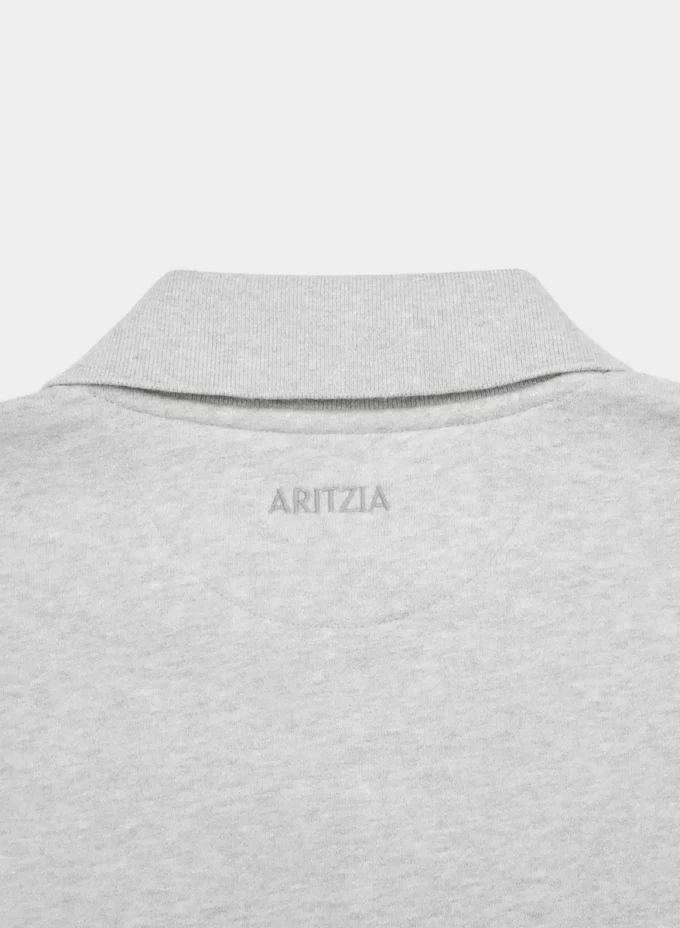 Cozy Sweatfleece Boyfriend-Polo-Sweatshirt