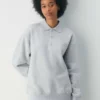 Cozy Sweatfleece Boyfriend-Polo-Sweatshirt