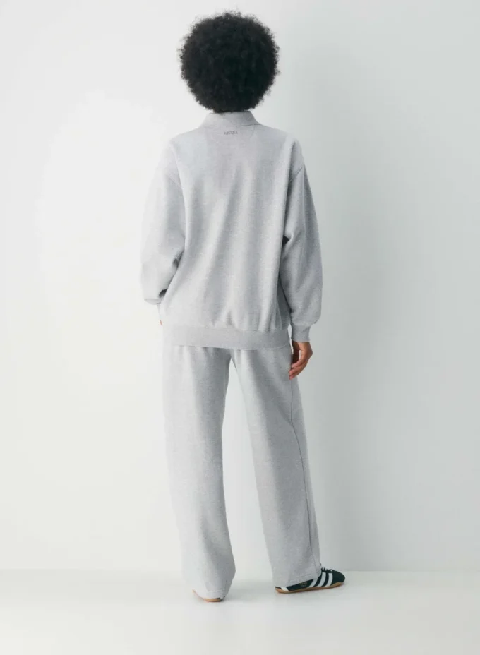 Cozy Sweatfleece Boyfriend-Polo-Sweatshirt
