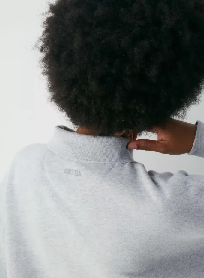 Cozy Sweatfleece Boyfriend-Polo-Sweatshirt