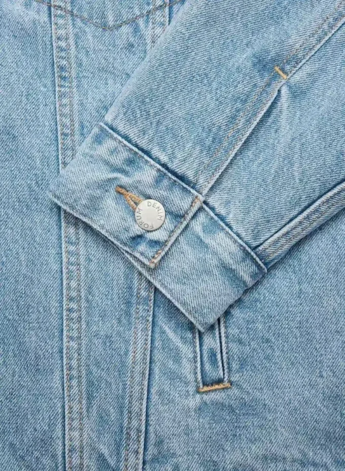 Denim Forum Die 90er Vintage Sherpa-Jeansjacke Denim Forum Die 90er Vintage Sherpa-Jeansjacke
