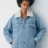 Denim Forum Die 90er Vintage Sherpa-Jeansjacke Denim Forum Die 90er Vintage Sherpa-Jeansjacke