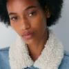 Denim Forum Die 90er Vintage Sherpa-Jeansjacke Denim Forum Die 90er Vintage Sherpa-Jeansjacke