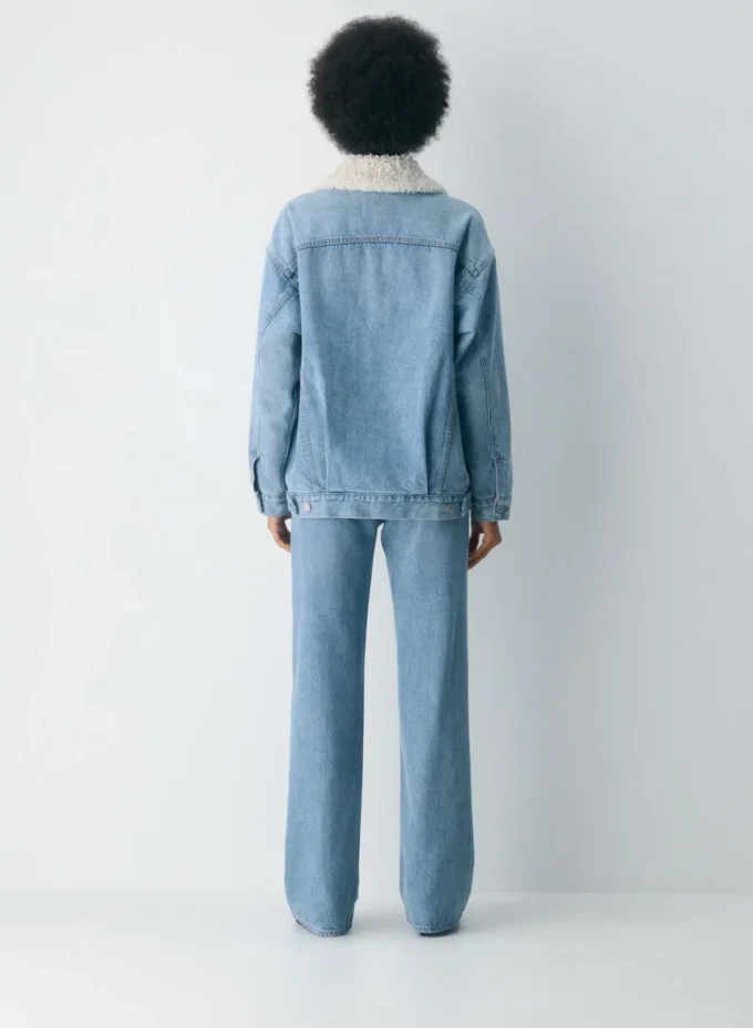 Denim Forum Die 90er Vintage Sherpa-Jeansjacke Denim Forum Die 90er Vintage Sherpa-Jeansjacke