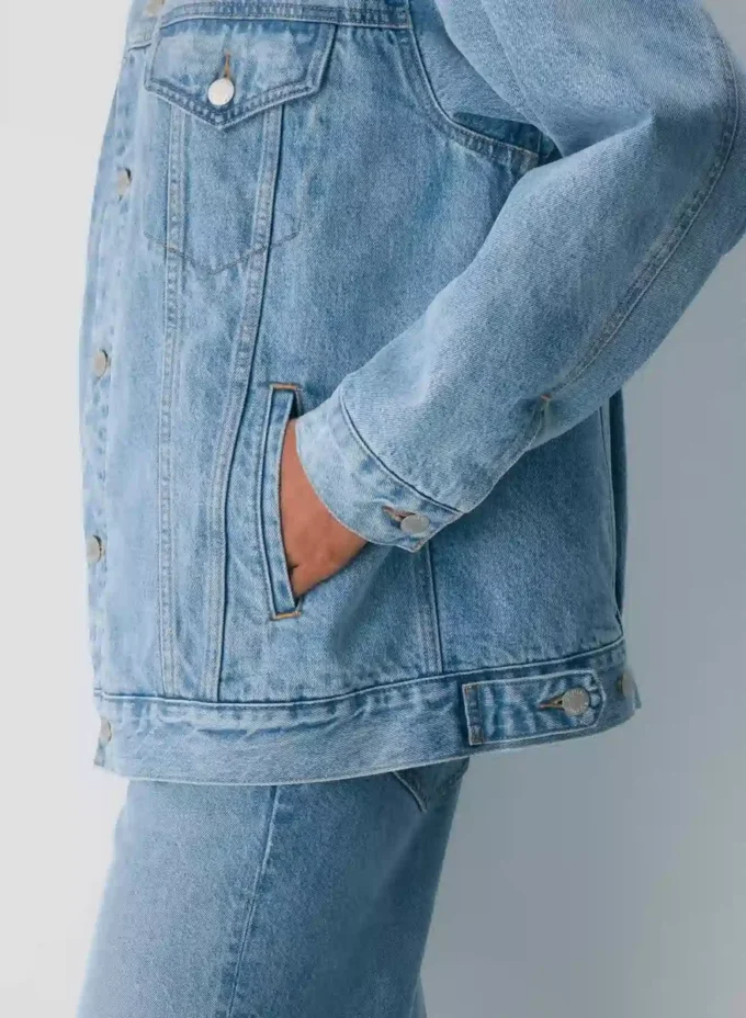 Denim Forum Die 90er Vintage Sherpa-Jeansjacke Denim Forum Die 90er Vintage Sherpa-Jeansjacke