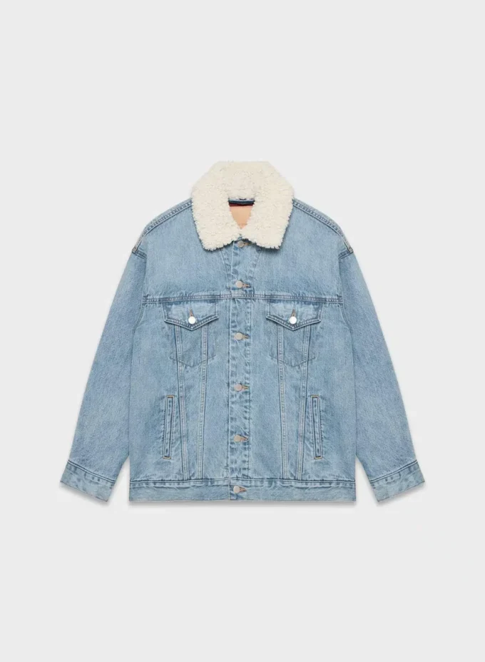 Denim Forum Die 90er Vintage Sherpa-Jeansjacke Denim Forum Die 90er Vintage Sherpa-Jeansjacke