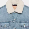 Denim Forum Die 90er Vintage Sherpa-Jeansjacke Denim Forum Die 90er Vintage Sherpa-Jeansjacke