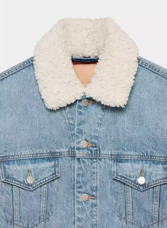 Denim Forum Die 90er Vintage Sherpa-Jeansjacke Denim Forum Die 90er Vintage Sherpa-Jeansjacke