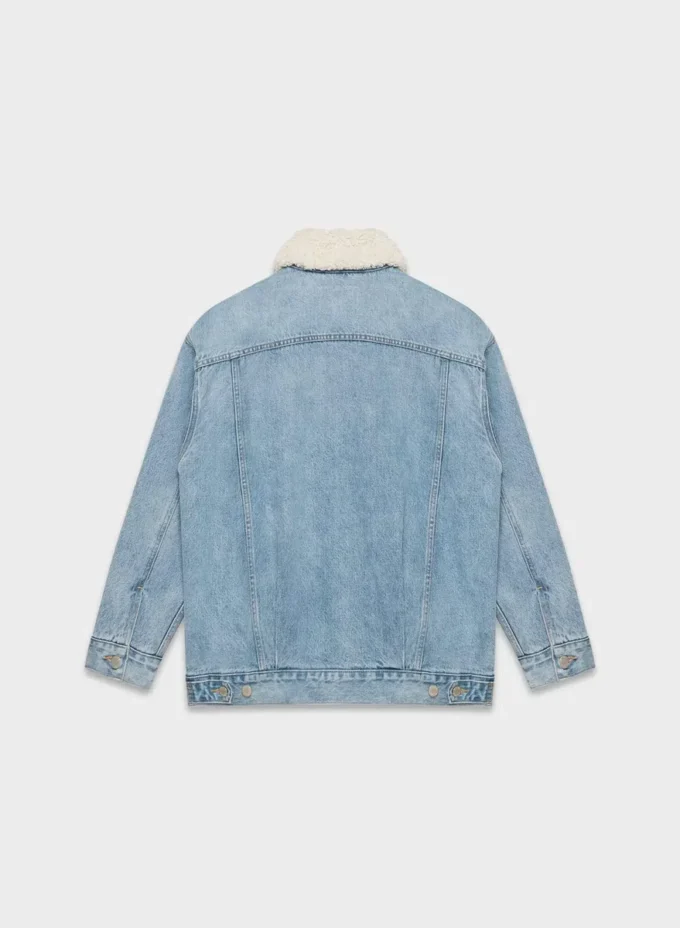 Denim Forum Die 90er Vintage Sherpa-Jeansjacke Denim Forum Die 90er Vintage Sherpa-Jeansjacke