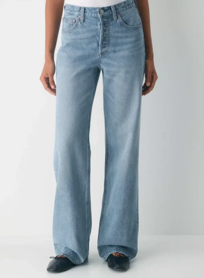 Denim Forum Die Vintage-Jeans mit mittlerer Leibhöhe und weitem Bein aus den 90ern Denim Forum Die Vintage-Jeans mit mittlerer Leibhöhe und weitem Bein aus den 90ern