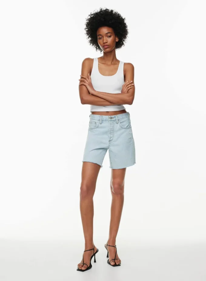 Denim Forum Die Yoko Hi-rise Mid-thigh Denim Short Denim Forum Die Yoko Hi-rise Mid-thigh Denim Short