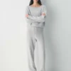 Essential Cashmere Hose mit hoher Taille und weitem Bein Essential Cashmere Hose mit hoher Taille und weitem Bein