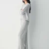 Essential Cashmere Hose mit hoher Taille und weitem Bein Essential Cashmere Hose mit hoher Taille und weitem Bein