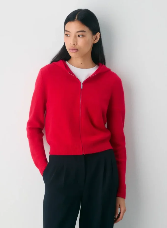 Essential Cashmere Kapuzenjacke mit Reißverschluss Essential Cashmere Kapuzenjacke mit Reißverschluss