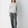 Essential Cashmere Pullover mit lockerem U-Boot-Ausschnitt