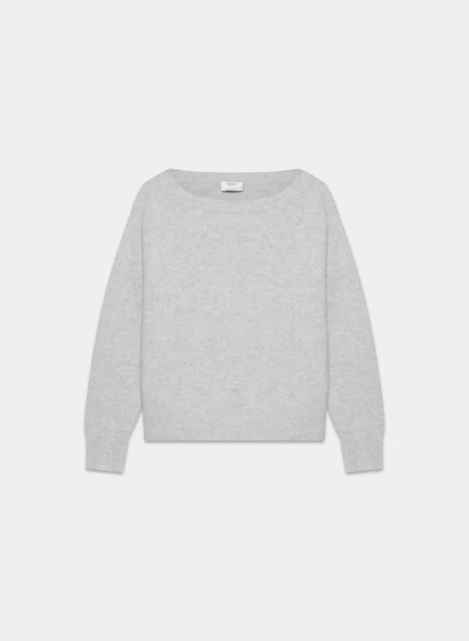 Essential Cashmere Pullover mit lockerem U-Boot-Ausschnitt