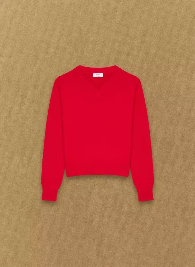 Essential Cashmere Pullover mit V-Ausschnitt