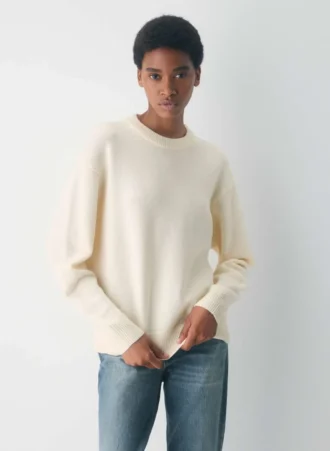 Essential Merinowolle-Pullover mit Rundhalsausschnitt