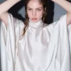 Fan-Satin-Kleid