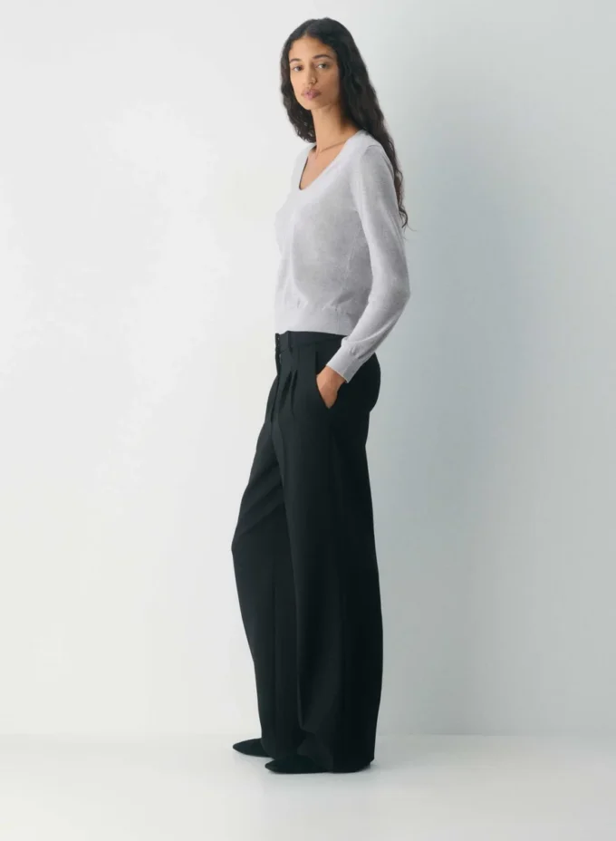 Feine Merinowolle Pullover mit Rundhalsausschnitt