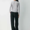Feine Merinowolle Pullover mit Rundhalsausschnitt