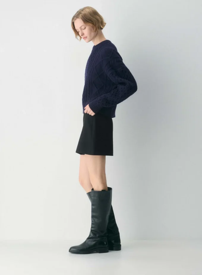 Heritage Knit Merino Wool Crew Hi-Hip Sweater Heritage Knit Merino Wool Crew Hi-Hip Sweater