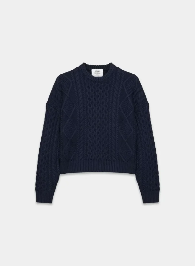 Heritage Knit Merino Wool Crew Hi-Hip Sweater Heritage Knit Merino Wool Crew Hi-Hip Sweater