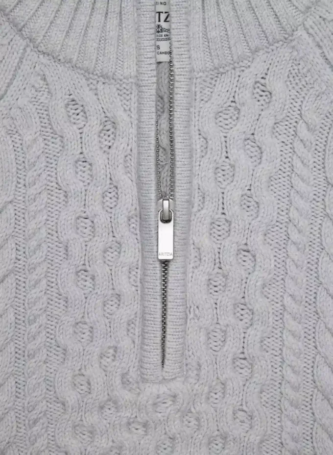 Heritage Knit Merinowolle 1/4-Reißverschluss-Pullover Heritage Knit Merinowolle 1/4-Reißverschluss-Pullover