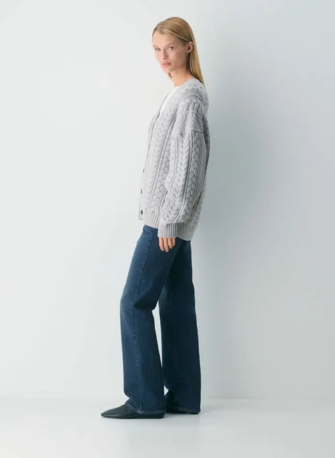 Heritage Knit Merinowolle-Cardigan mit V-Ausschnitt Heritage Knit Merinowolle-Cardigan mit V-Ausschnitt