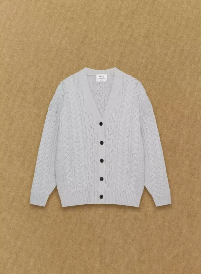 Heritage Knit Merinowolle-Cardigan mit V-Ausschnitt Heritage Knit Merinowolle-Cardigan mit V-Ausschnitt