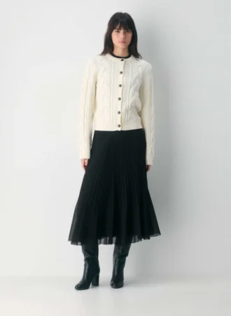 Heritage Knit Merinowolle Crew Cardigan