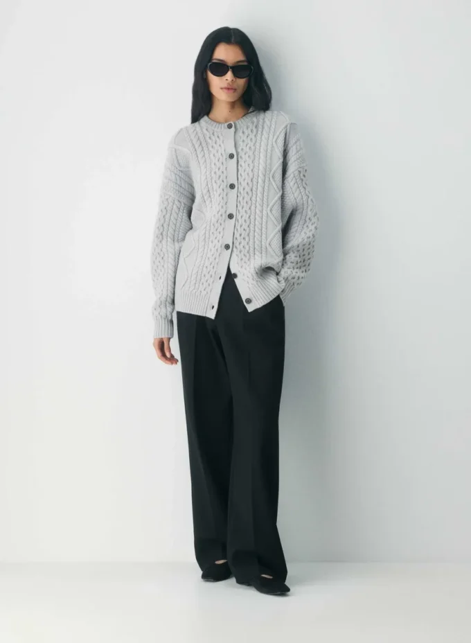 Heritage Knit Merinowolle Crew Cardigan Heritage Knit Merinowolle Crew Cardigan