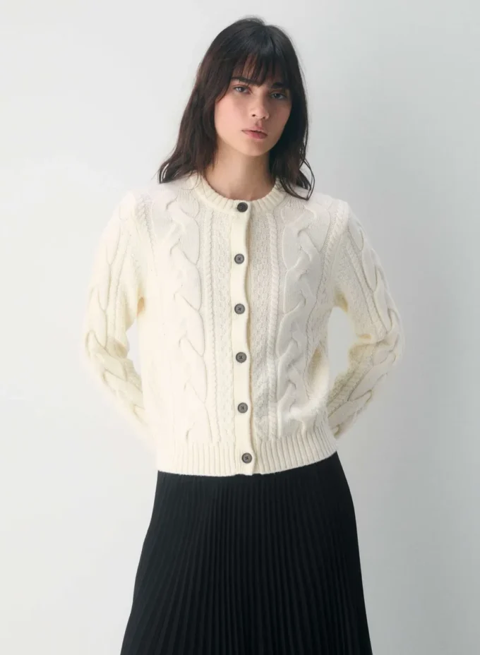 Heritage Knit Merinowolle Crew Cardigan Heritage Knit Merinowolle Crew Cardigan