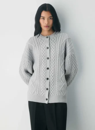Heritage Knit Merinowolle Crew Cardigan
